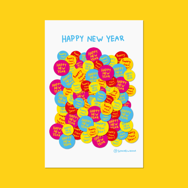 happy new year postcard
